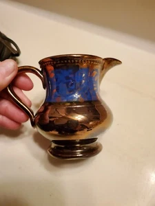 Antique Allertons London England * Shiny Brown * Creamer Syrup Pitcher - Picture 1 of 4