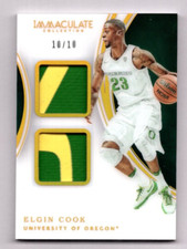 2016-17 Immaculate Collegiate Dual Memorabilia Prime  Elgin Cook 10/10 A01 026