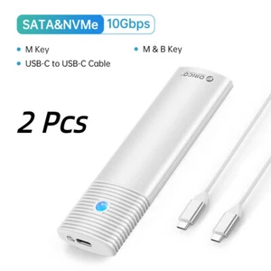 ORICO 2Pcs M.2 NVMe SATA SSD Enclosure 10Gbps NVME 5Gbps NGFF SATA SSD WHITE - Afbeelding 1 van 10