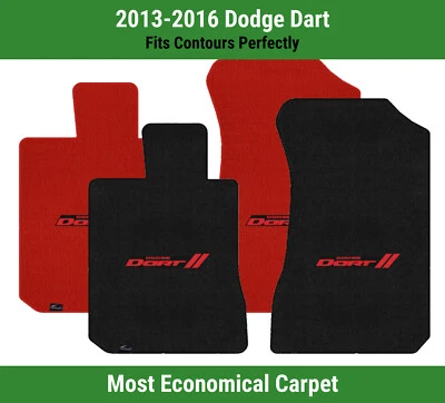 Alfombrillas delanteras Lloyd Velourtex para Dodge Dart '13-16 con dardo rojo con rayas rojas Foto 1 de 4