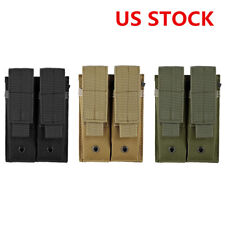 Tactical Molle Double Magazine Pouch Pistol Mag Holder Portable Tools Belt Pouch