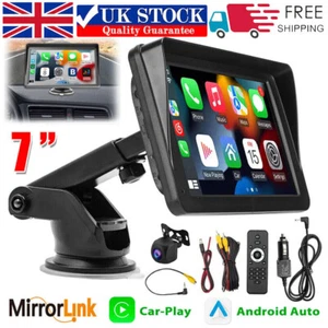 7'' Touch Screen Car Bluetooth BT FM Wireless CarPlay Auto with 1080P AHD Camera - Picture 1 of 13
