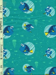Turquoise Finding Dory Snuggle Flannel by Camelot Fabrics bty - Picture 1 of 1