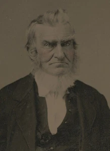 Tintype Elderly Man Cheeks Lightly Hand Tinted Antique Photograph - Picture 1 of 3