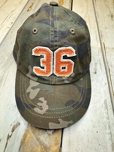 PLACE (Children’s Place) Camo Baseball Cap Orange Distressed “36” Size 3T/4T - Picture 1 of 7