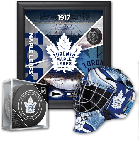 Toronto Maple Leafs Fan Bundle - With Team 15x17 Frame, Mini Goalie Mask & Puck Cover