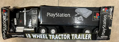 Kenworth Playstation PS1 18 Wheel Tractor Trailer Truck Die Cast Black NEW Box - Image 1 of 4