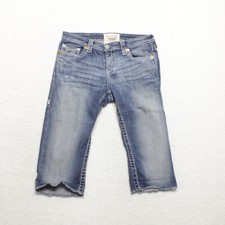 Big Star Maddie Women's Size 28 Blue Skimmer Capri Cut Off Stretch Denim Jeans