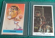 SABONIS 1988 STICKER BALONCESTO  #127 MERCHANTE + CARICATURAS #24 MADRID NBA