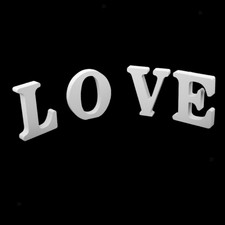 WHITE WOODEN FREE STANDING LOVE LETTERS SIGN PLAQUE DECORATION GIFT WEDDING