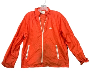 Vintage 80s Izod Alligator Lacoste Zip Up Red Jacket Embroidered Gator Size M - Picture 1 of 14