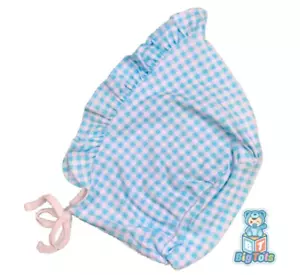 Adult Bonnet Baby Blue and White Gingham Neck print - Picture 1 of 2