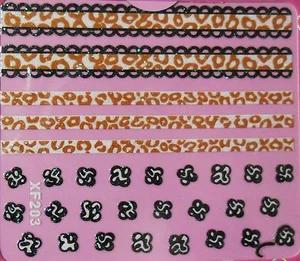 Accessoire ongles nail art ,Stickers autocollant - bande et motif léopard coloré - Bild 1 von 1