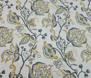 Lawrence in Sandstone BTY Richloom 100% Cotton Slub 54" Wide Floral - Picture 1 of 2