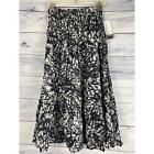 Jane Ashley Midi Skirt Women PM Floral Flare Flowy Lined Pull On Boho Cotton NWT