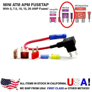 Mini Fusible Tap Fusetap + Juego de Fusibles para Coche Lumision 16AWG - Imagen 1 de 8
