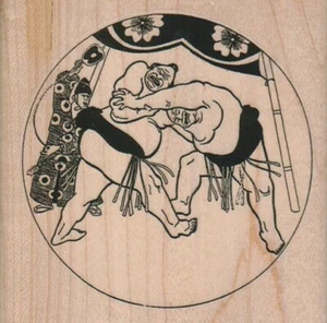 Sumo Wrestler 3 1/2 x 3 1/2" Gummistempel, People Stamp, Sumo Stamp - Bild 1 von 1
