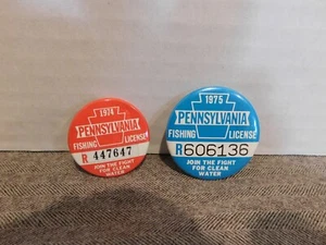 Licencia de pesca vintage 1974 y 1975 Pa. Pennsylvania - Imagen 1 de 3