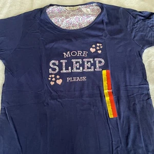 Love to Lounge Long Sleep T Shirt Women's Large Long Sleeves Sleepwear Navy Blue - Picture 1 of 10