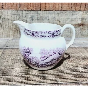 Royal Staffordshire Pottery Pitcher Creamer Rural Scenes AJ Wilkinson Antique - Picture 1 of 7