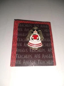 vintage TEACHERS ARE ANGELS App Pin Pewter Teacher Lapel Hat Pin Jewelry - Picture 1 of 1