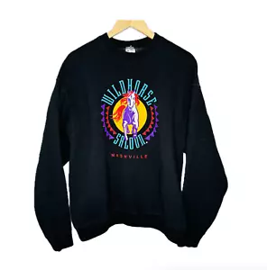 Sudadera De Colección Wild Horse Saloon Nashville Cuello Redondo Negra XL Gráfico Neón MI EE. UU. - Imagen 1 de 6