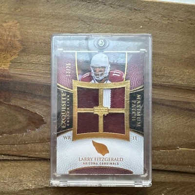 2007 Upper Deck Exquisite Larry Fitzgerald Maximum Patch 13/25 not mint rare - Image 1 of 3