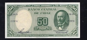 Chile Anibal Pinto 50 Pesos UNC - Picture 1 of 2