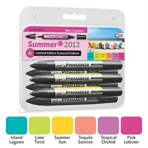 Letraset Promarkers - Juego de 6 Marcadores - Edición Limitada 2012 - Nuevos Colores de Verano - Imagen 1 de 1
