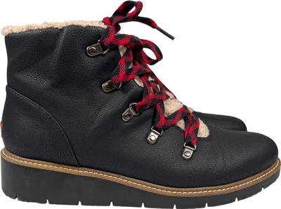 Dr. Scholls Women’s Black So Cozy Lace Up Shearling Lined Ankle Boots - 10 - Image 1 of 4