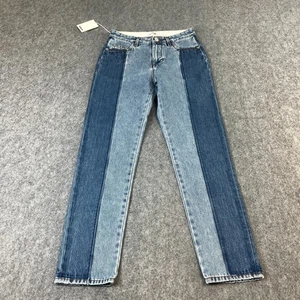 Haikure Womens Jeans Two-Tone Patchwork 27 30 UK 8 Light Dark Blue Slim Fit BNWT - Picture 1 of 12
