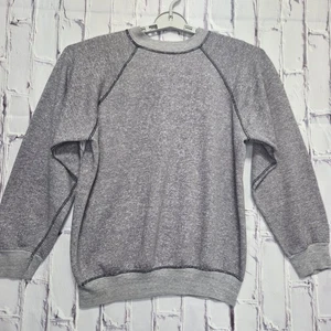 Sudadera de Colección Años 60/70 Raglán Axila Refuerzo Cuello Redondo en Blanco Gris Talla L - Imagen 1 de 13