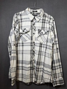 Eighty Eight Platinum Men’s Large Long Sleeve Button Up Shirt Black White - NICE - Picture 1 of 9
