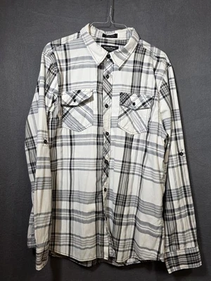 Eighty Eight Platinum Men’s Large Long Sleeve Button Up Shirt Black White - NICE - Image 1 of 4