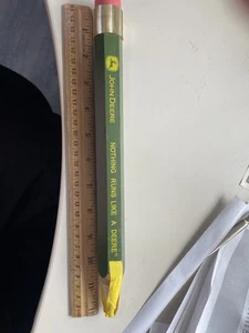 John Deere Oversized Pencil Advertising 12” Ruler and original cap - Bild 1 von 2