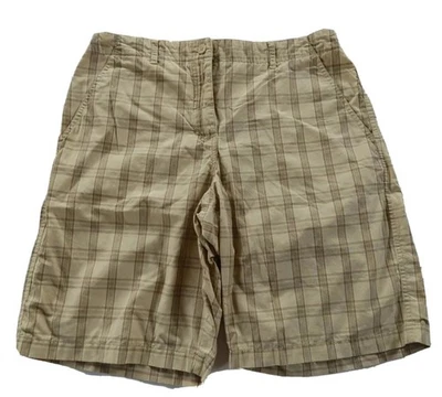 Bermuda chino cáqui xadrez bege algodão feminina limitada tamanho 8 - Imagem 1 de 4