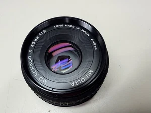 MINOLTA MD ROKKOR-X 45MM F/2 LENS CLEAN GLASS - Picture 1 of 5