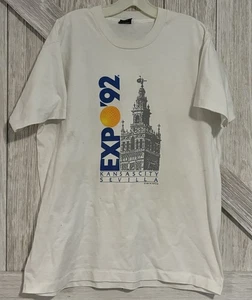 Men’s Vintage 1991 1992 Kansas City Sevilla KC Expo 92 Souvenir Best XL T-Shirt - Picture 1 of 10