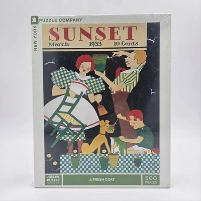 FACTORY SEALED A Fresh Coat Jigsaw Puzzle | 500 pc New York Puzzle Co | Sunset - Image 1 of 4