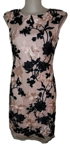 Y2k 90s Inspired Women's Pink Floral Embroidered Sheath Knee-Length Dress Sz 6 - Picture 1 of 5