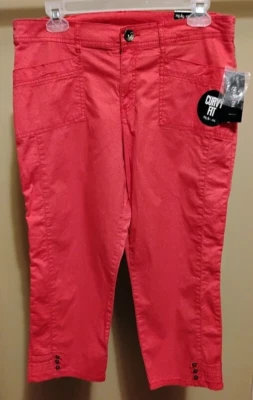 Pantalones ajustados lisos coral rojo coral para mujer Style&co nuevos con etiquetas $46 talla: 4 Foto 1 de 2