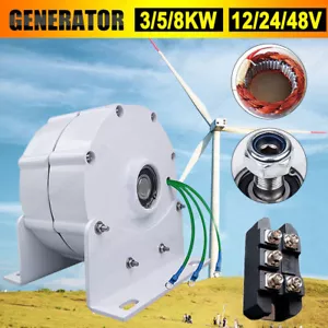 Groupe électrogène à aimant permanent 3/5/8KW sans balais triphasé 12V 24V 48V - Foto 1 di 21