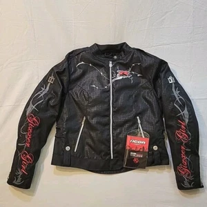 Women's Black Icon Hella Suzuki GSXR Gixxer Girl Nylon Motorcycle Jacket w/ Tags - Bild 1 von 20