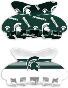 JUEGO DE 2 PINZAS PARA EL CABELLO MICHIGAN STATE SPARTANS DISEÑOS DE EQUIPO - Imagen 1 de 1