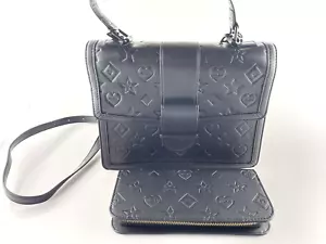 ALDO BLACK TOP HANDLE CROSSBODY SATCHEL FAUX LEATHER - Picture 1 of 12