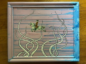 The Journey - Original Acrylic Painting Collage Mixed Media on Wood Cabinet Door - Picture 1 of 7