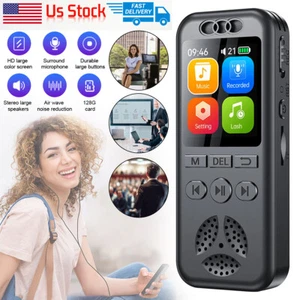 128GB Rechargeable Digital Audio Voice Activated Recorder Dictaphone MP3 Player - Picture 1 of 17