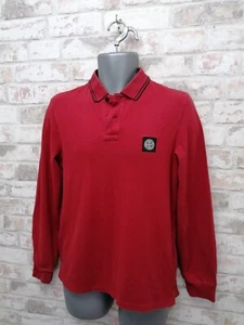 Stone Island - rotes Polo Sweatshirt Patch Logo - Größe M (Slim Fit) - Bild 1 von 12