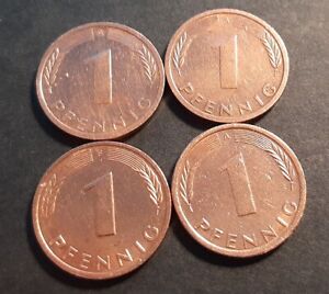 Germany Deutschland lot of 4 circulated coins 1 pfennig 1994