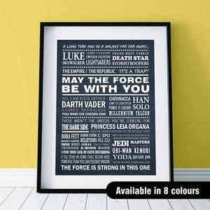 STAR WARS Typography Print (available in 8 colours) - Picture 1 of 34